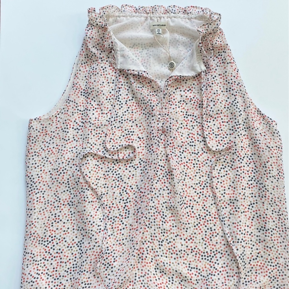 Max Studio Polka Dot Blouse (XS) never worn with tags